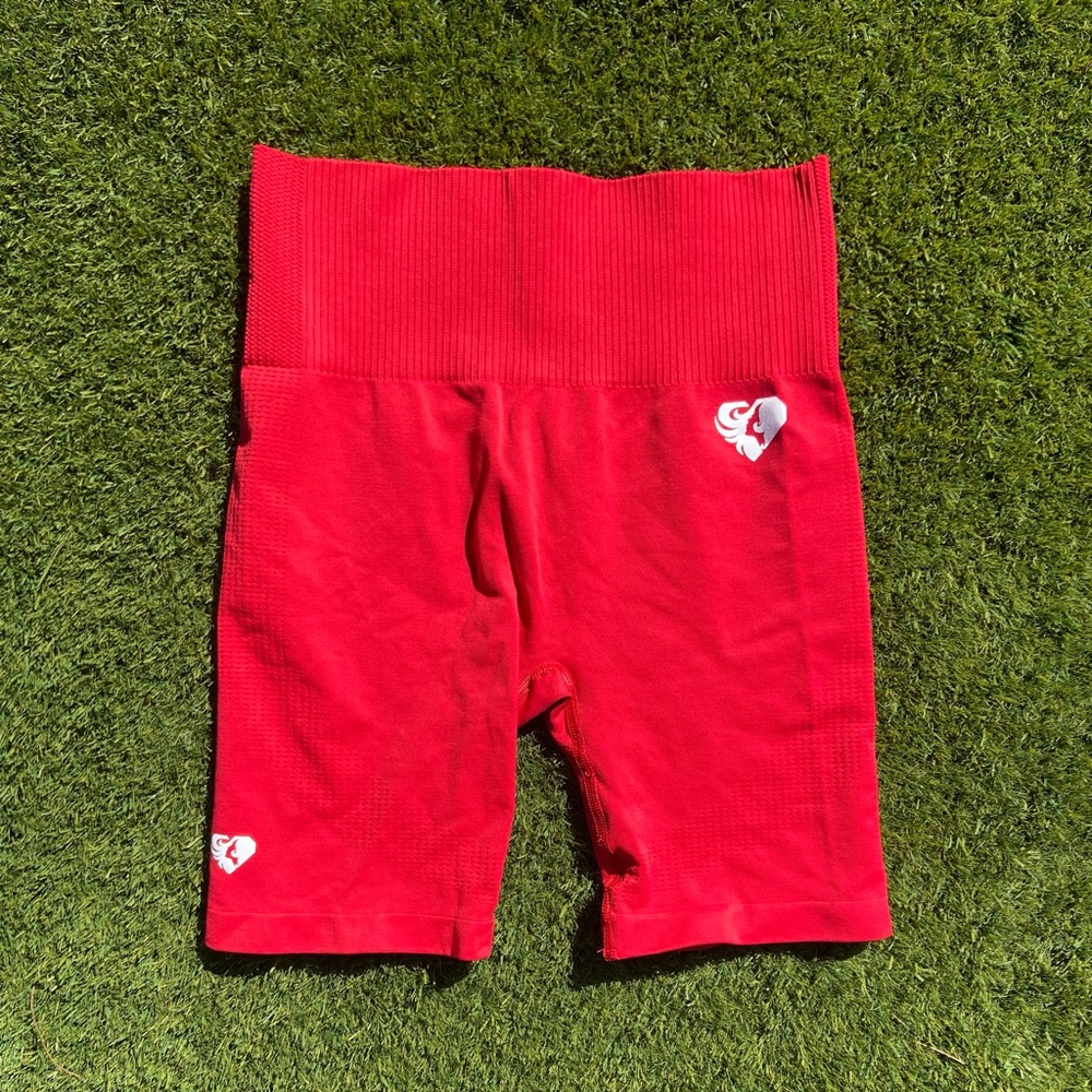 Red sports shorts by women’s best